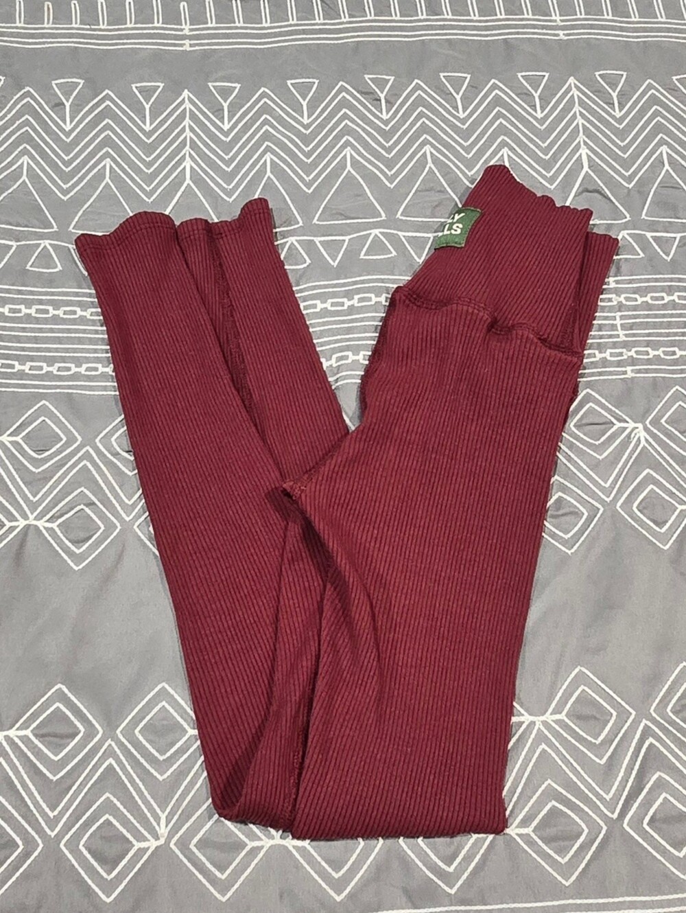 Daily Drills Maroon High Waisted Ribbed Leggings Size XS